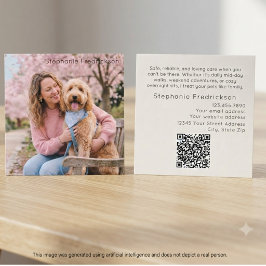 Quadrado Cartão de Visita QR Code Foto de Cães Cuidador Pas
