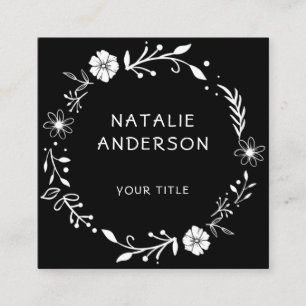 Quadrado Cartão de visita Raça Floral Rústica