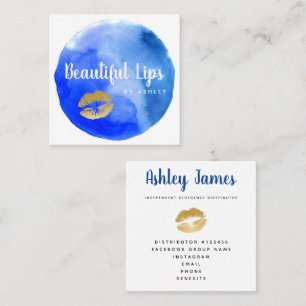 Quadrado Cartão de visita real de LipSense da aguarela
