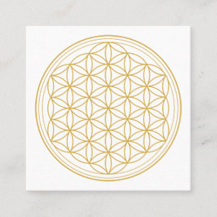 Quadrado Cartão de visita simples Dourado e branco