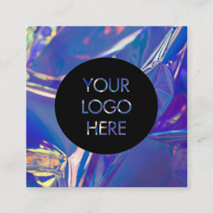 Quadrado Cartão de visita social dos meios do holograma