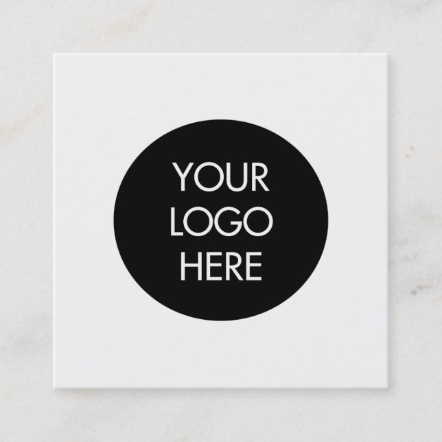 Quadrado Cartão de visita social preto e branco simples dos (Frente)