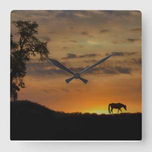 Quadrado Cavalo no Relógio Sunset