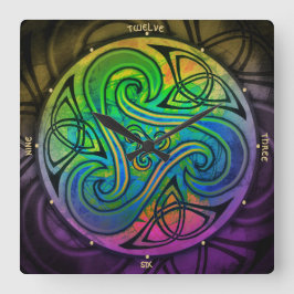 Quadrado Celtic Triskele relógio