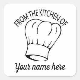 Quadrado Chef de cozinha bonito que adiciona um adesivo