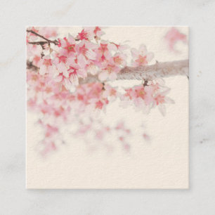 QUADRADO CHERRY BLOSSOMS ZEN FLORAL CARTÃO DE VISITA