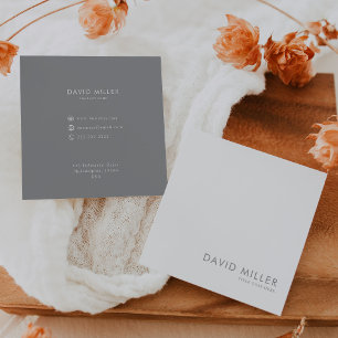 Quadrado Cinza minimalista formal e Cartão de visita branca