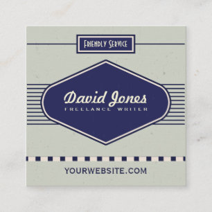 Quadrado Cinzas retros do cartão de visita da forma do