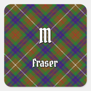 Quadrado Clan Fraser caçando o adesivo da praça Tartan