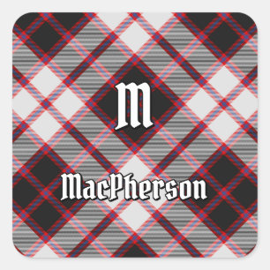 Quadrado Clan MacPherson caçando o adesivo da praça Tartan