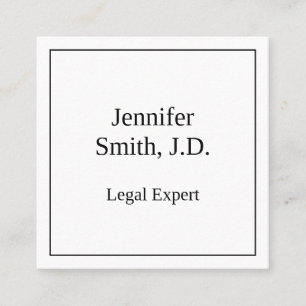 Quadrado Clássico, Cartão de visita profissional legal