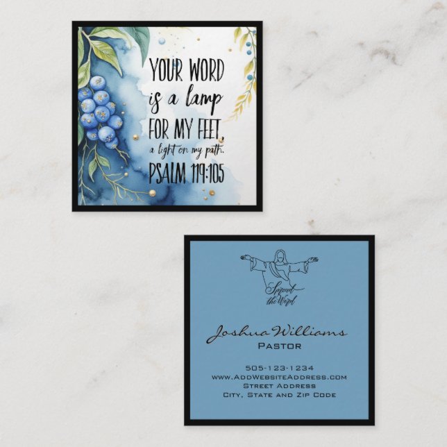 Quadrado Cobertura de Cartão de visita da Igreja (Frente/Verso)