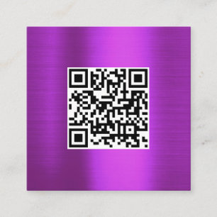 Quadrado Código QR de metal roxo Cartão de visita de logoti