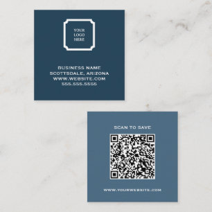 Quadrado Código QR do Cartão de visita do Marinho moderno