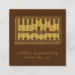 Quadrado Código QR Dourado Abacus - Cartão de Visita Quadra