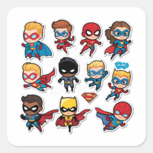 Quadrado Conjunto adesivo de super-heróis