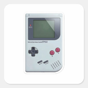 Quadrado Console Portátil Clássico Retro com Adesivo 3D