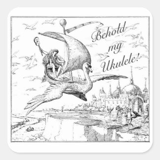 Quadrado Contemplem o meu adesivo Ukulele