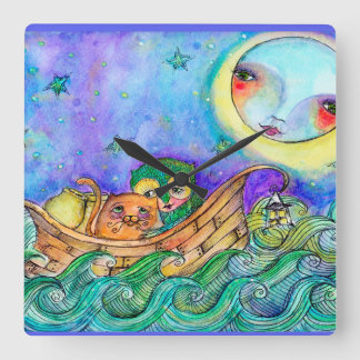 Quadrado Coruja e Relógio Coletor de Pussycat