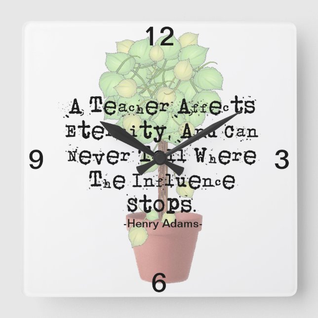 Quadrado Cota Henry Adams Relógio de Professores (Frente)