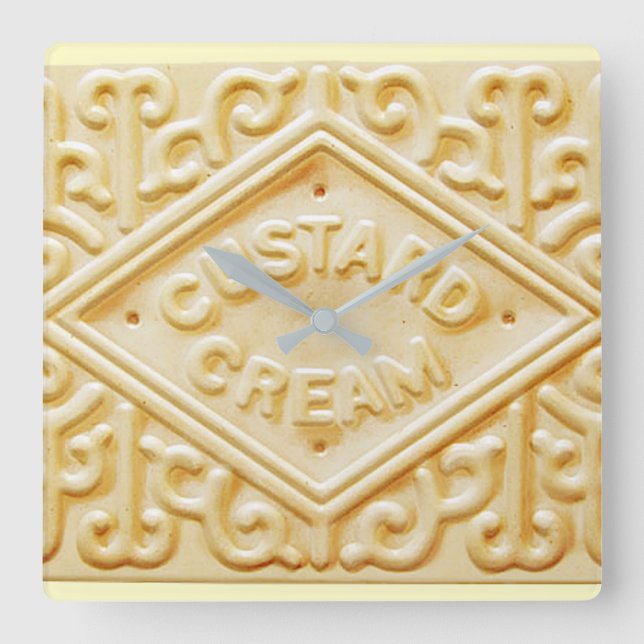 Quadrado creme retro biscoito retro relógio 2 (Frente)