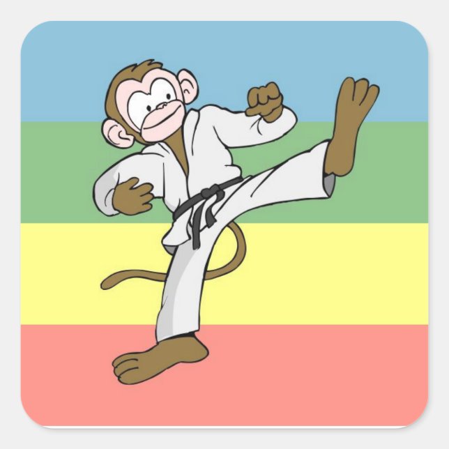 Quadrado Crianças, adesivo de artes marciais (Frente)