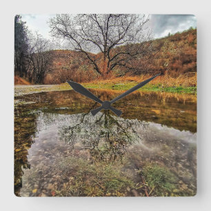 Quadrado Crie seu próprio relógio de fotos, modelo, simpl