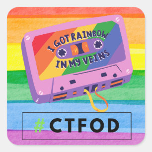 Quadrado CTFOD- Arco-íris em minhas veias- adesivo