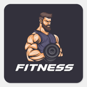 Quadrado Cute Academia / Adesivo de Fitness sem desculpas
