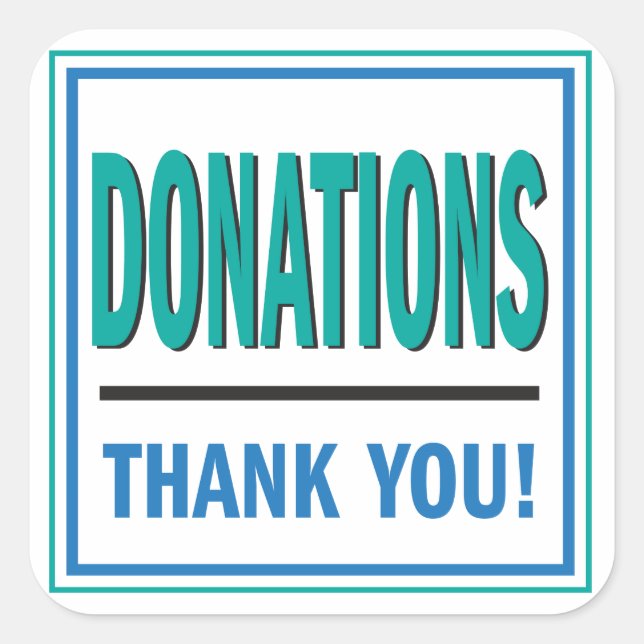 Quadrado Dádivas de chá e adesivo azul (Frente)