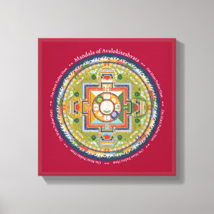 QUADRADO das CANVAS - mandala de Chenrezig