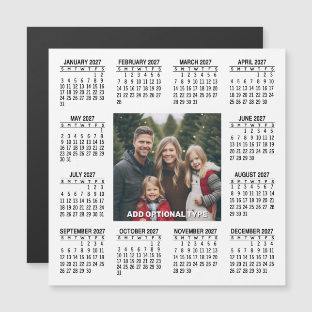 Quadrado de Calendário Magnético com Foto (Frente/Verso)