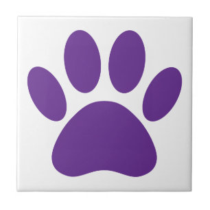 Quadrado de Pegada de Cachorro Roxo