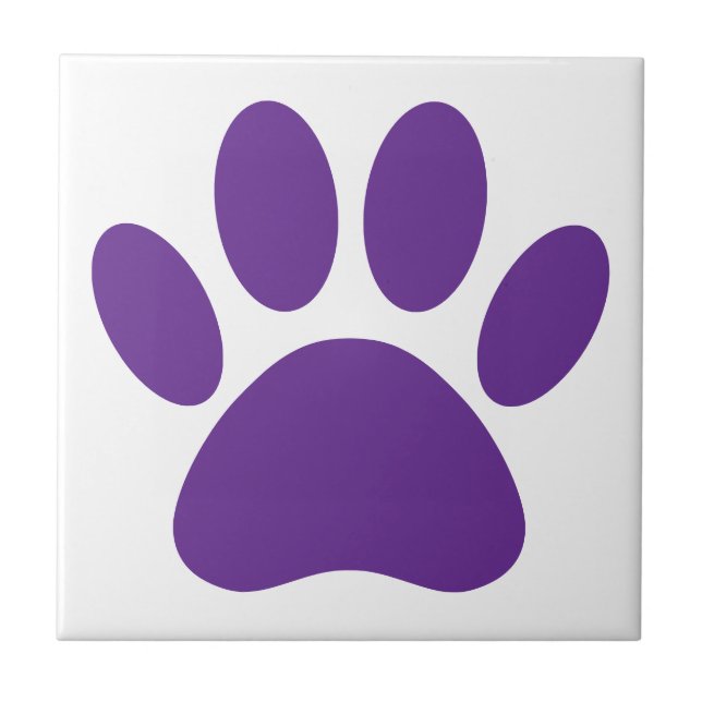 Quadrado de Pegada de Cachorro Roxo (Frente)