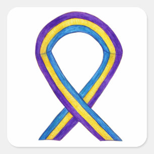 Quadrado Decretos do adesivo de consciência do Cancer da e