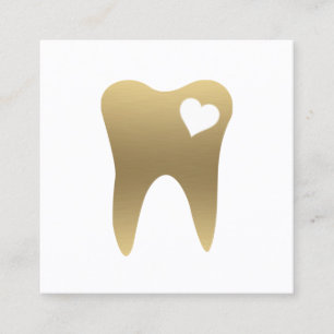 Quadrado Dentes Douradas dentárias Cartão de visita