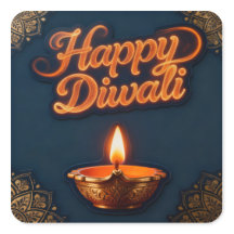 Desenho de Adesivo Diya Diwali Alegre Brilhante