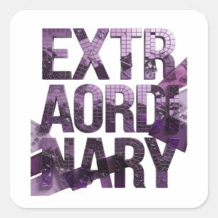 Quadrado Desenho de Adesivo EXTRAORDINÁRIO Roxo Legal