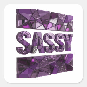 Quadrado Desenho de adesivo SASSY Roxo Radiante