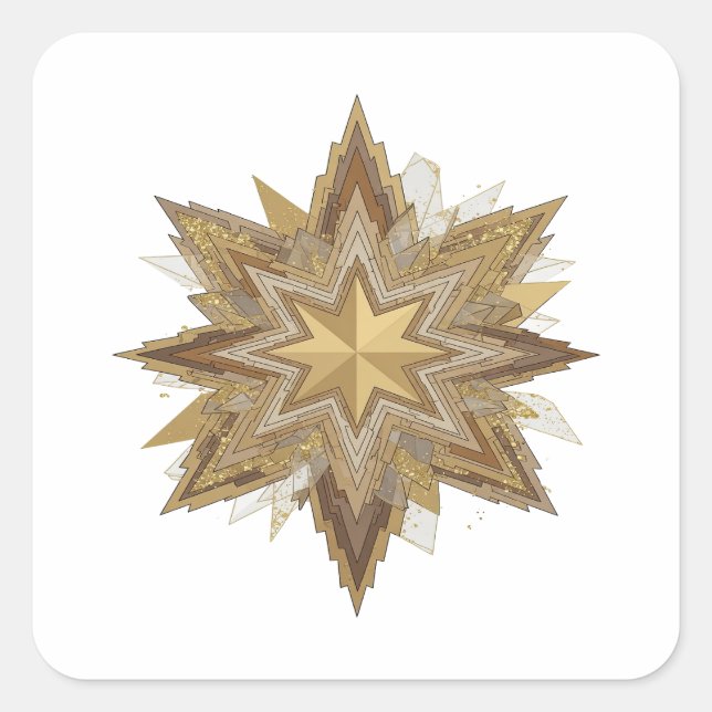 Quadrado Design de Adesivo Cinza ÚNICO da ESTRELA DE BELÉM (Frente)