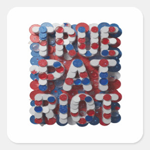 Quadrado Design de Adesivo Cool Silver TRUE PATRIOT RIOT