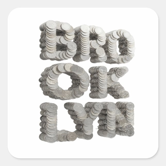 Quadrado Design de Adesivo Crisp Gray BROOKLYN (Frente)