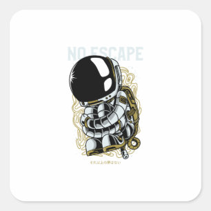 Quadrado Design de adesivo de personagem fofo – Astronauta