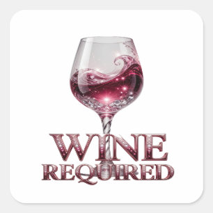 Quadrado Design de Adesivo VINHO PRATA NA MODA Necessário