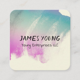Quadrado design de aquarela cartão de visita personalizado