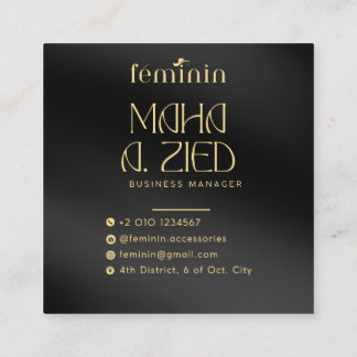 Quadrado Design de Cartão de Visita Personalizado Elegante