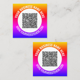Quadrado Design personalizado Cartão de visita de código QR