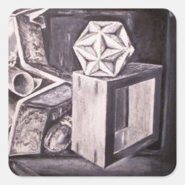 Quadrado Detalhes do adesivo - vida estática