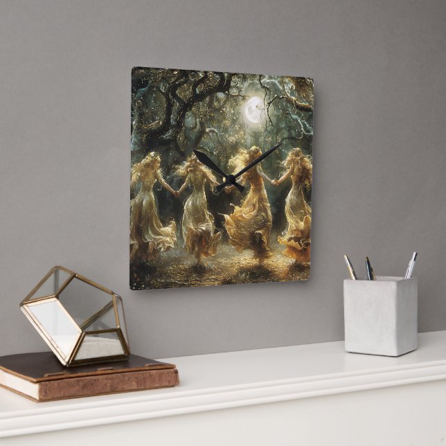 Quadrado Deusa Moon Relógio de Dança (Escritório)