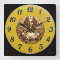 Deusa Nyx Relógio Limão Dourado Preto